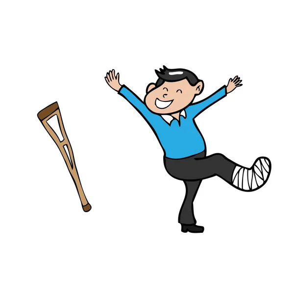 Adam kırık bacak alçı mutlu