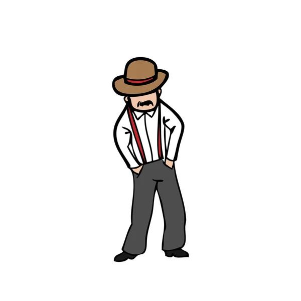 Hombre con bigote y sombrero — Archivo Imágenes Vectoriales