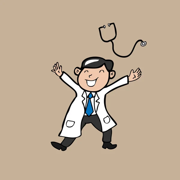 Doctor feliz — Vector de stock