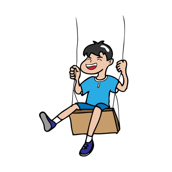 Junge spielt Schaukel — Stockvektor