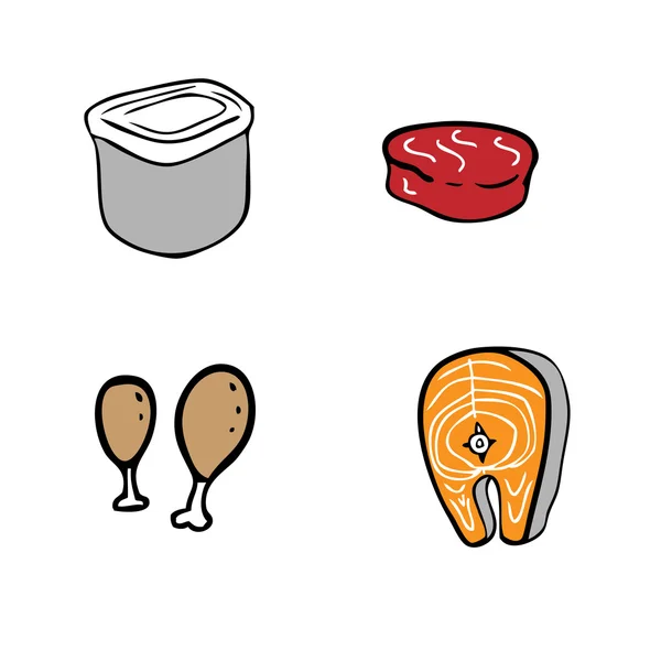 Potraviny a obalu ilustrace — Stockový vektor