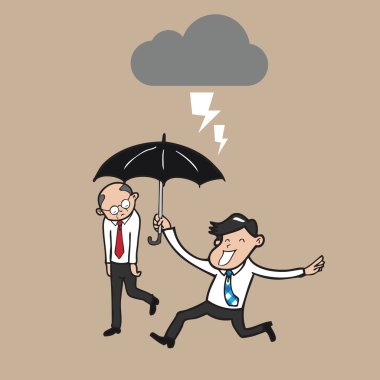 İşadamı holding şemsiye korumak patron strom