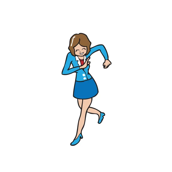 Empresaria corriendo — Vector de stock