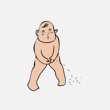 Küçük çocuk stand ve işemek