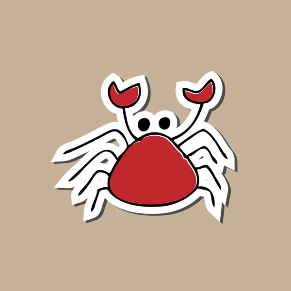 Crab sticker drawing cartoon — Stock Vector