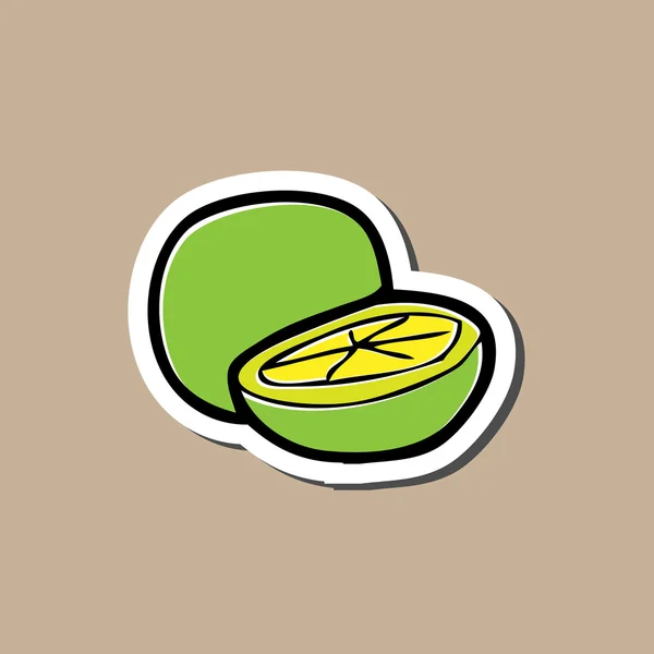 Lemon lime sticker drawing cartoon — Stock Vector