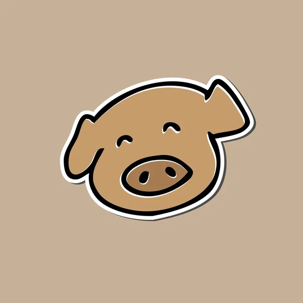 Pig sticker drawing cartoon — Stock Vector