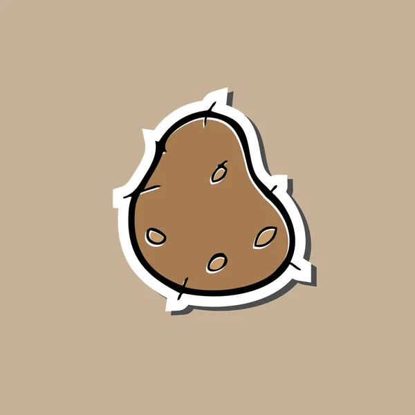 Kartun gambar stiker Potatoe - Stok Vektor