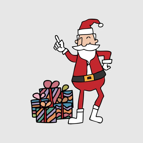 Santa and gift boxes — Stock Vector
