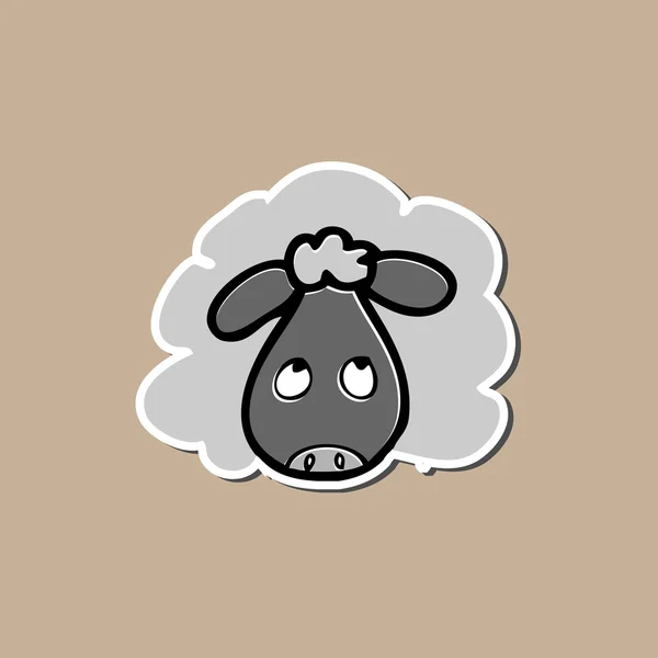 羊ステッカー描画漫画 — ストックベクタ