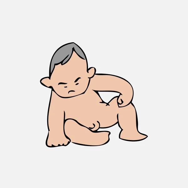 Baby sit on floor Stock Illustration