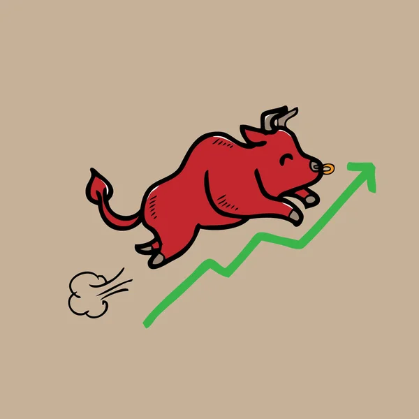 Бычий фондовый рынок — стоковый вектор