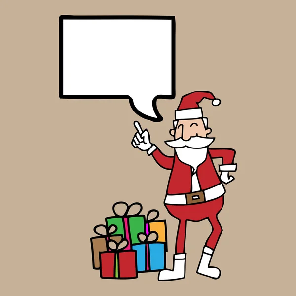 Santa and gift boxe speech bubble — Stock Vector