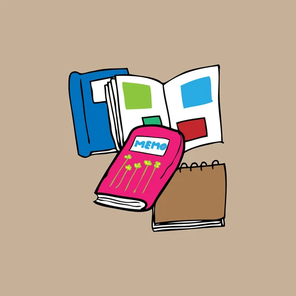 Libro y memo — Vector de stock