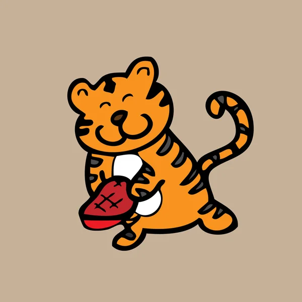 Tigre y carne — Vector de stock