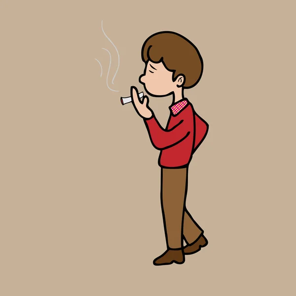 Man röka cigarett — Stock vektor