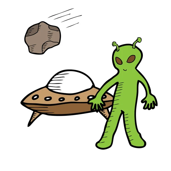 Ufo extraterrestre — Vector de stock