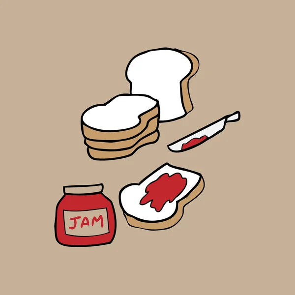 Brot und Marmelade — Stockvektor