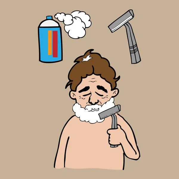 Mann rasiert sich Bart — Stockvektor