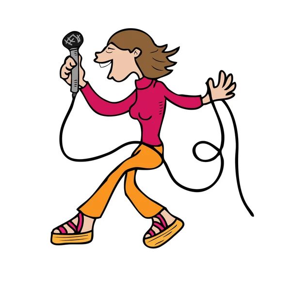 Cantante bailando — Vector de stock