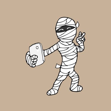 Selfie anne illüstrasyon