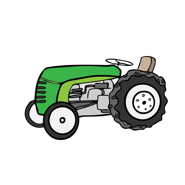 Tractor granja máquina de dibujos animados — Vector de stock