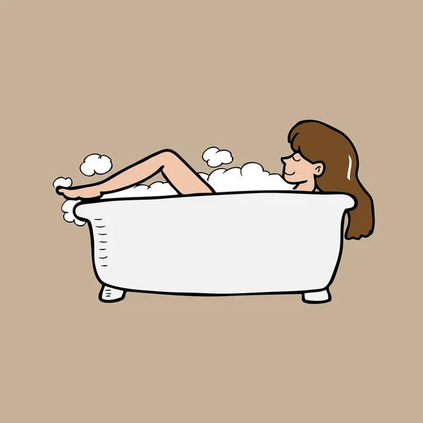 Woman in bathtub — Stock Vector