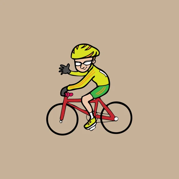 Hombre de bicicleta — Vector de stock