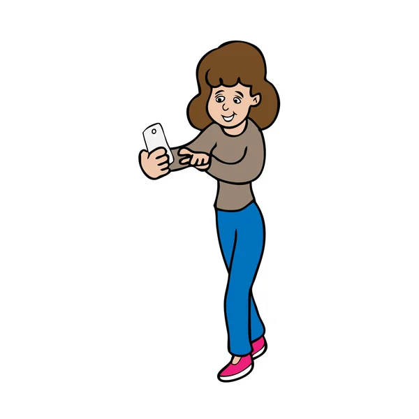 Woman takes photo — Stock Vector