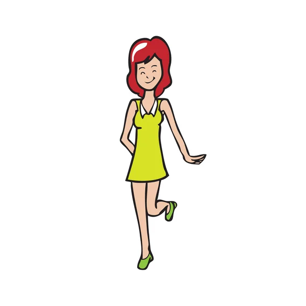 Brunette Girl glimlach — Stockvector