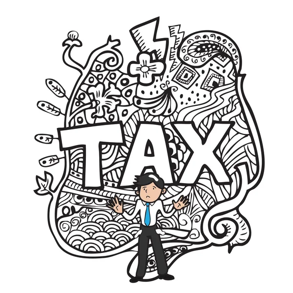 税收和人的涂鸦 — 图库矢量图片