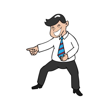 Gülüyor ve işaret eden işadamı