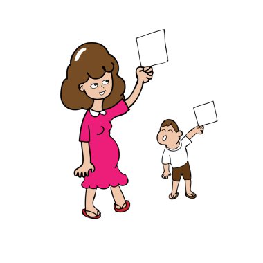 Anne ve oğlu boş sayfa