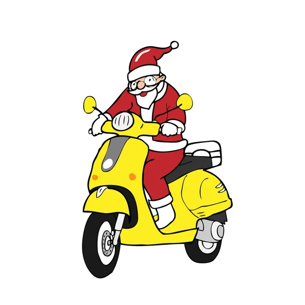 Christmas Santa scooter — Stock Vector