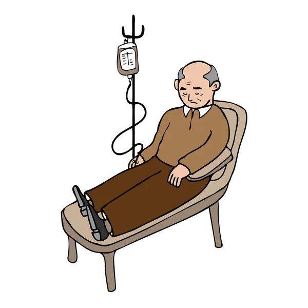 Vecchio uomo infusione — Vettoriale Stock
