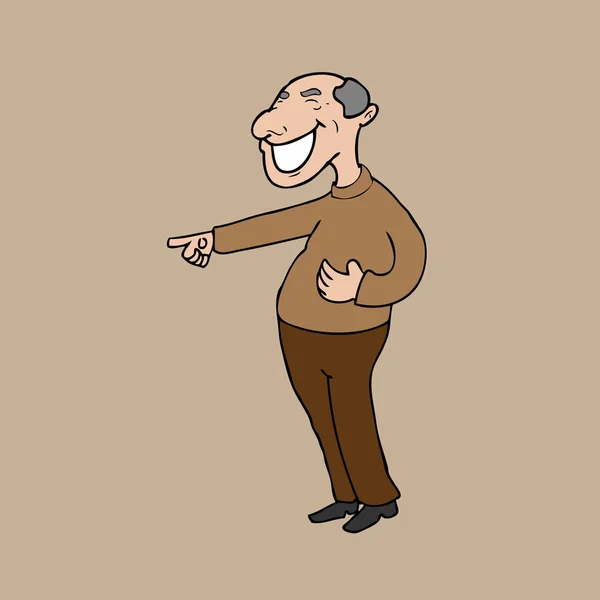 Hombre viejo riendo — Vector de stock