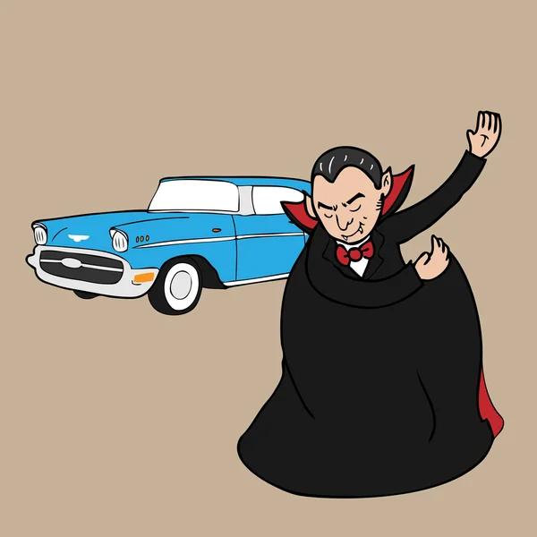 Vampiro clássico carro — Vetor de Stock
