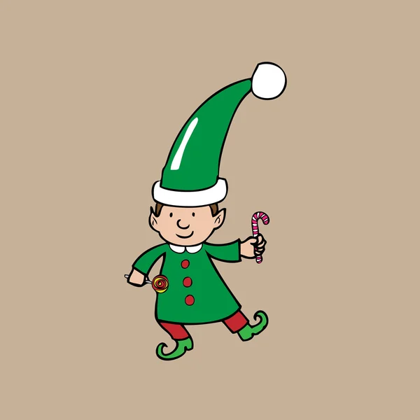 Christmas elf character — Stock Vector