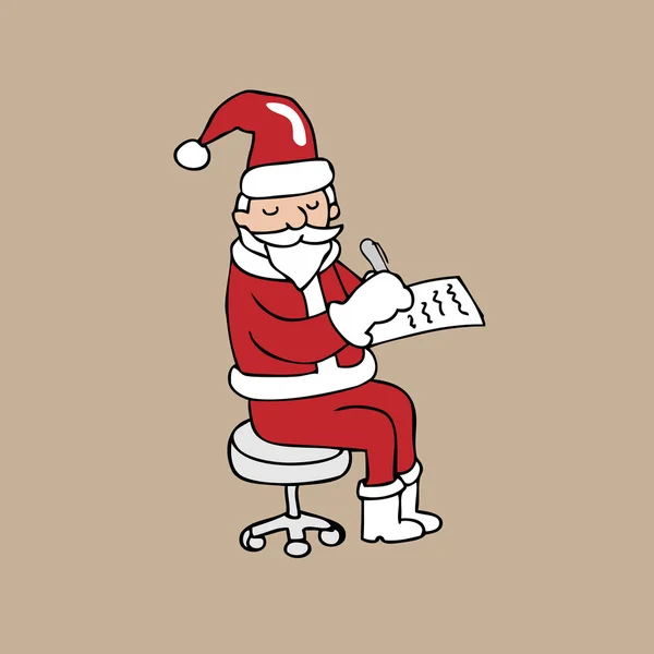 Santa take notes — Stock Vector