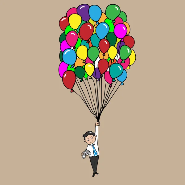 Globos binoculares de hombre de negocios — Vector de stock