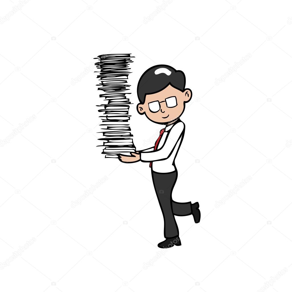 Businessman pile of paper