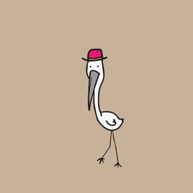 Flamingo bird cartoon clipart