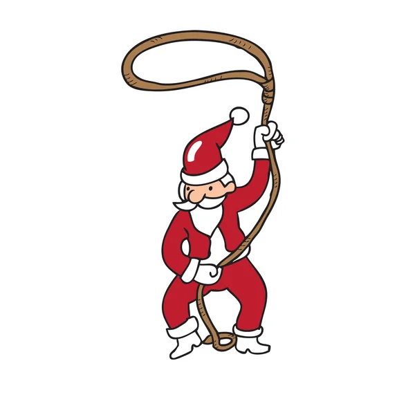 Cowboy Santa character — Stock Vector