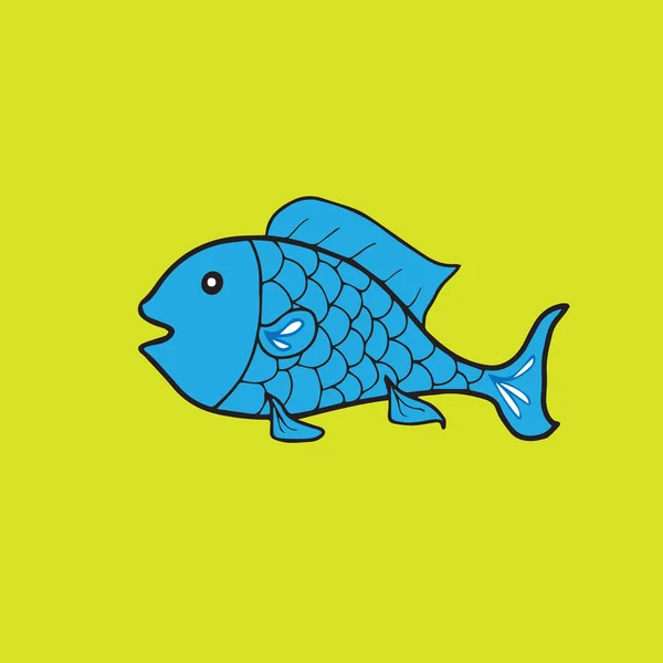 물고기 캐릭터 그리기 — 스톡 벡터