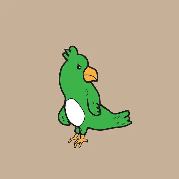 Parrot green character — Stock Vector