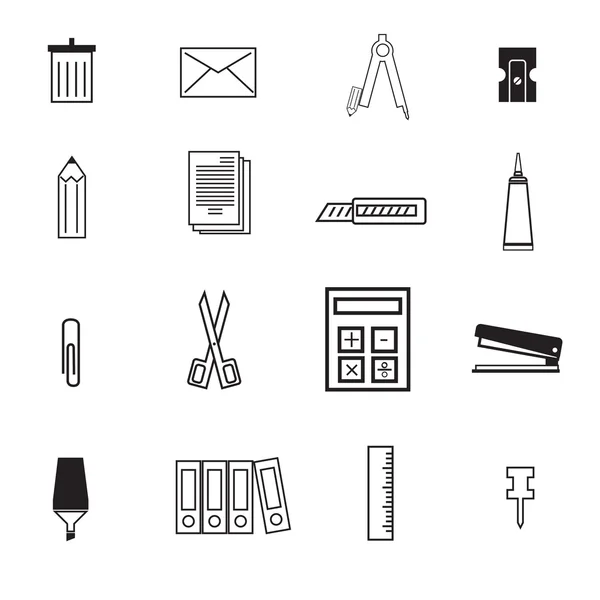 Iconos de papelería — Vector de stock