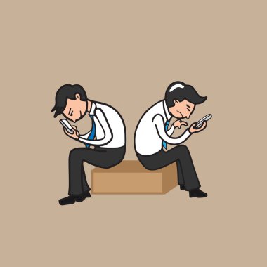 Adam cep telefonu bağımlısı