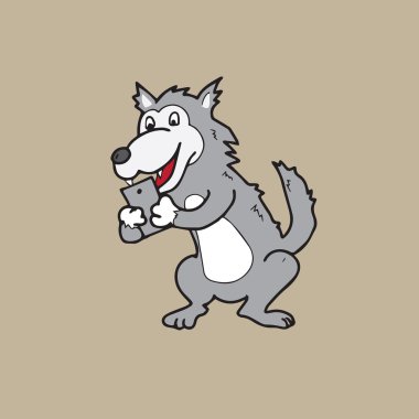 Wolf internet addicted clipart