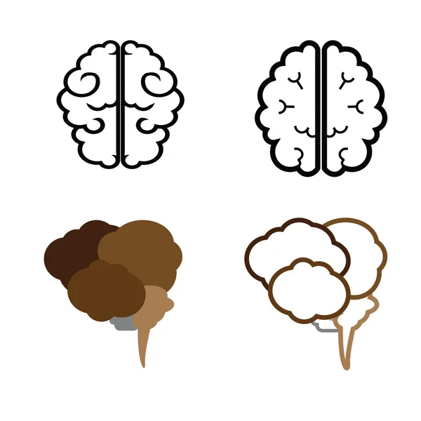 Icônes d'organes cérébraux — Image vectorielle