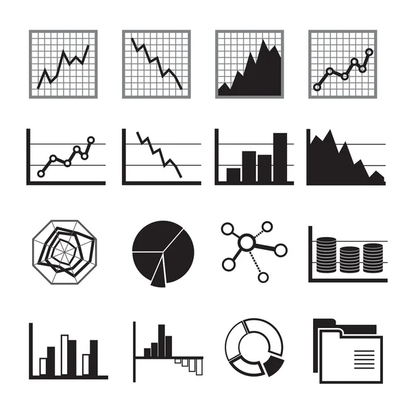 Diagrama gráfico ícones gráficos — Vetor de Stock